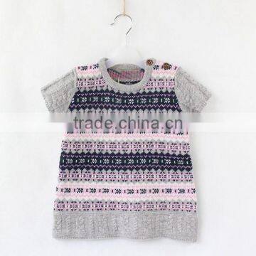 Baby Fashion Short Sleeve Wool Dress photo-3
