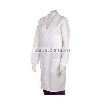 Unisex White Knee Length Medical Lab Coat