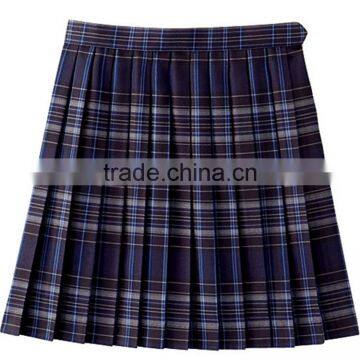 Wholesales Short Design Schools Uniform Skirts Blue Plaid School Girl Skirt