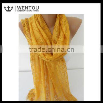 Fashion Magnetic Honey Mustard Tulle Scarf photo-3