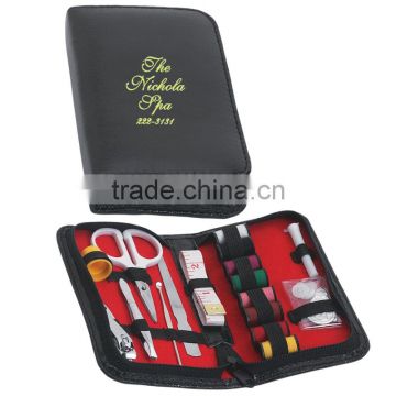 Sewing/Manicure Kit With Case - features an attractive leatherette case with zippered closure and comes with your logo