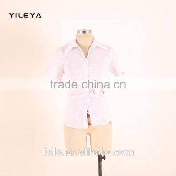Mini Fashionable Office Style Women Formal Blouse Designs With Metal Decoration photo-5