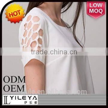 Newest model ladies blouse with short sleeve