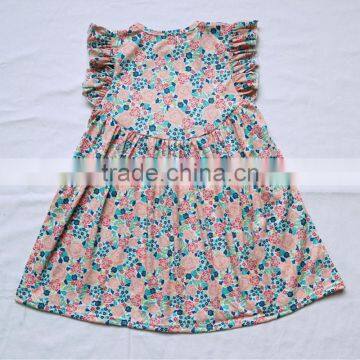 Wholesale Kids Baby Clothes Set Children Boutique Beautiful Floral Ruffle Dress Outfits Princess Tunic Wear photo-3