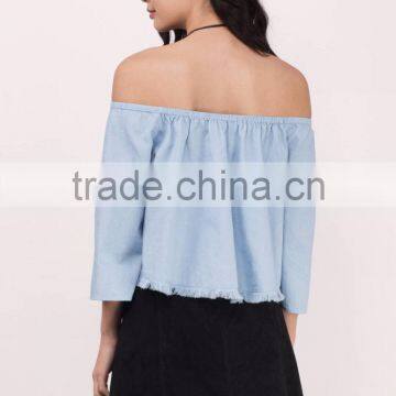 2017 Latest Fashion Design Lady Clothing Summer off Shoulder Women Top photo-4
