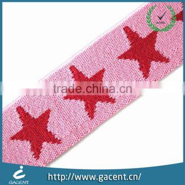 Wholesale printed logo custom wide jacquard tape with elastic