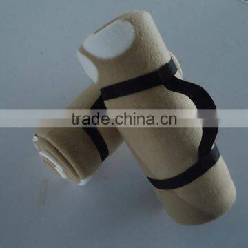 pp Webbing Handle Attached Portable Polar Fleece Printed Roll up Blanket photo-2