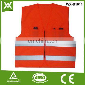 custom high visibility traffic mesh /solid fabric tape warning work jacket