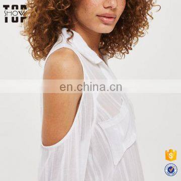 Chinese Supplier Cold Shoulder White Shirt Swimwear Woman photo-4