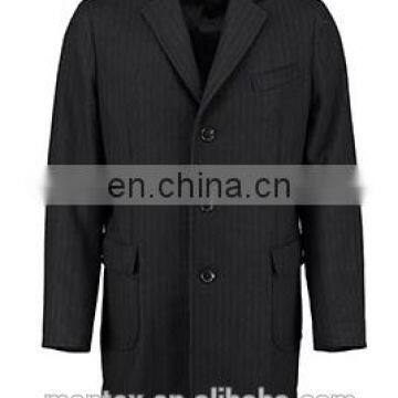 Man's Black Vintage Classic Wool Blend Overcoat