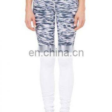 fitness sport yoga barre pilate gym private label white printed leggings