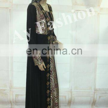 New Style Fashionable Front Open Abaya Women Kimono With Lace Trim Fashion Design Lace Abaya photo-6