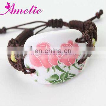 A0810 Rose Garden Ceramic Bracelet Handmade Wedding Favors