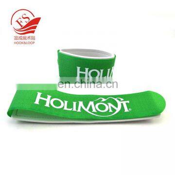 Custom logo printed ski accessories self-locked hook loop fastening ski strap