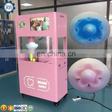 Pink color so cute commercial cotton candy machine stainless steel marshmallow making machine popular in young man