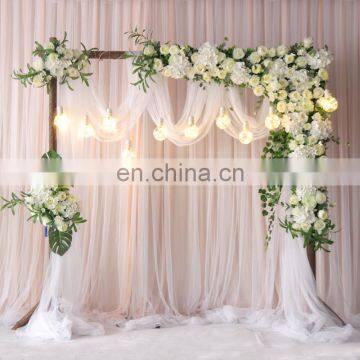 Customize Romantic Backdrop Curtain Drape Fabric Wedding Hall Backdrop Ideas Indian Wedding Decorations Decor photo-3