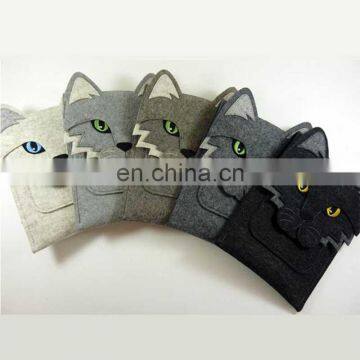 Gray Felt Laptop Briefcase Bag Office Felt Laptop Messenger Bag photo-5