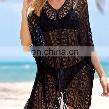 Plus size Сексуальный пляжный купальник-кавер-ап, трикотажная купальник-кавер-ап, палео-туника для пляжа, сарафан-кавер-ап для женщин на пляже, купальник-кавер-ап photo-5