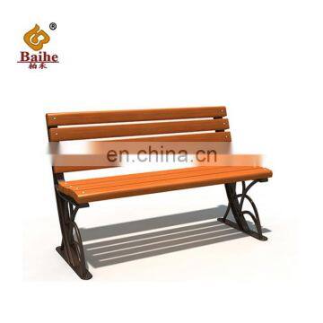 Outdoor Public Wooden Park Bench with Cast Iron Leg,garden bench park