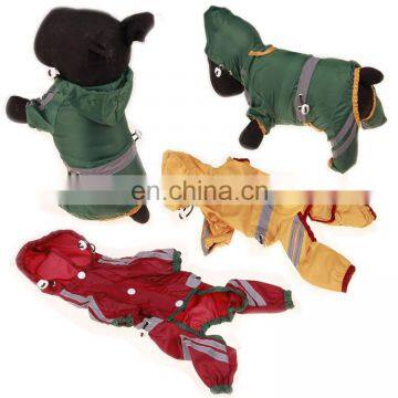 Wholesale single layer raincoat reflective safety glow in the dark windproof pet raincoat clothes glow in the dark