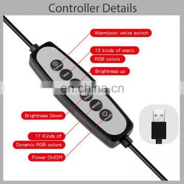 New Product 10 Inch 32 Color Modes RGBW Selfie Ring Light Usb Charging Photograph Video Shoot Light With Tripod photo-6