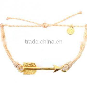 new fashion arrow bracelet wax cord woven bracelet for men