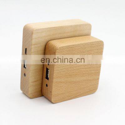 Portable battery charger 8000mah wooden power bank