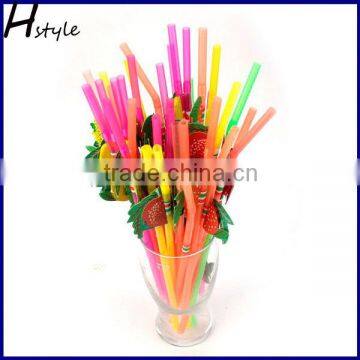 Flexible,Bendy Plastic Pp Drinking Fruit Straw Assorted Colors SC002