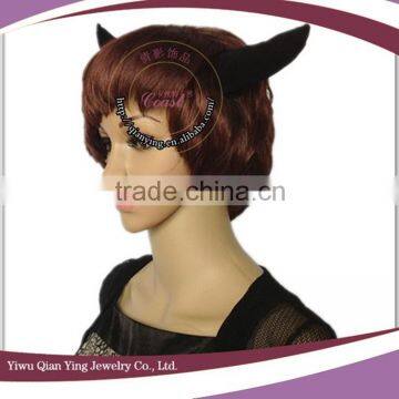 Cheap Short Synthetic ox Horn Brown Halloween Party Wigs photo-2