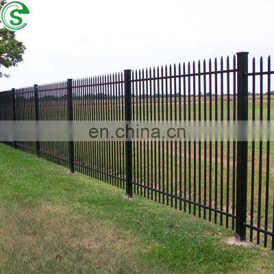 6ft black iron fence rigid steel fence for properties