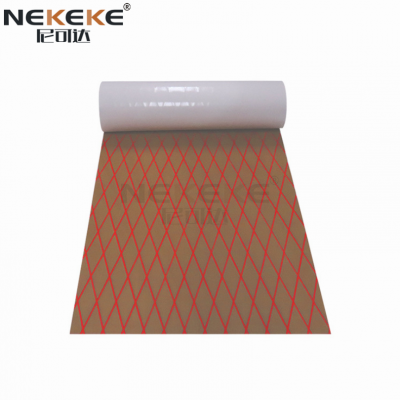 NEKEKE 6mm Light Brown + Blue + Diamond on Surface Boat Yacht Marine EVA Deck Foam Sheet Composite Outdoor Decking photo-3