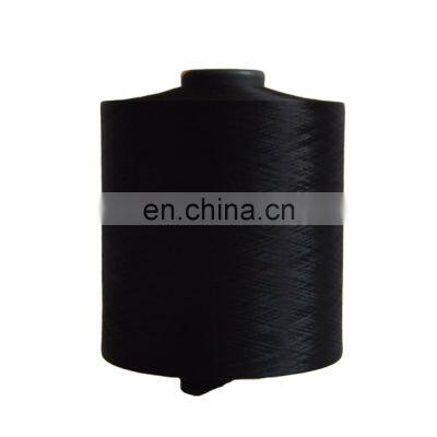 Manufacturer DTY 75D/36F SD BALCK NIM  AA GRADE Polyester Textured Yarn Dope Dyed Black Yarn