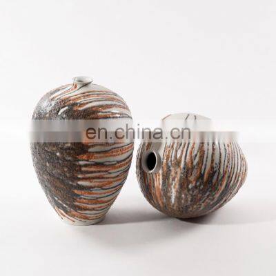 Chinese Modern Matt Ceramic Vase Hand Painted Flower Arrangement Large Ceramic Vase Home Or Hotel Decoration photo-3