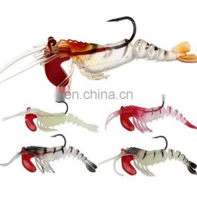 in stock 8cm/12.6g lead head bait luminous software multi-joint shrimp freshwater and saltwater bionic lure fishing bait