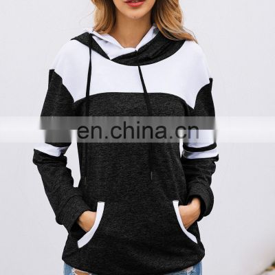 Wholesale bespoke selling 2020 Autumn and winter fashion stitching pockets hoodie blouse sweater home service