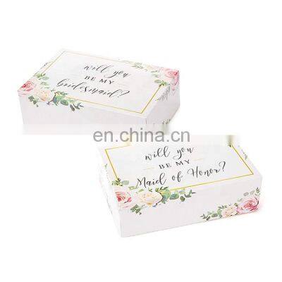 Factory Wholesale Luxury upscale style Small White Wedding Bridesmaid Custom Logo Packaging Gift Box