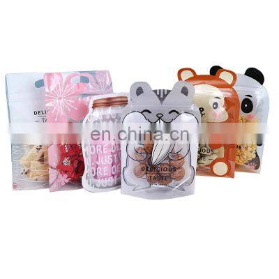 Printed Custom Shape Stand Up Pouch Plastic Bag For Juice / Candy / Snack Packaging