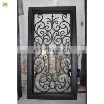 48 Inches Exterior Front Wrought Iron Main Front Door Design With Opening Window photo-2