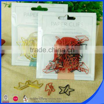 Blister with backer card pack star shaped paper clip custom shape