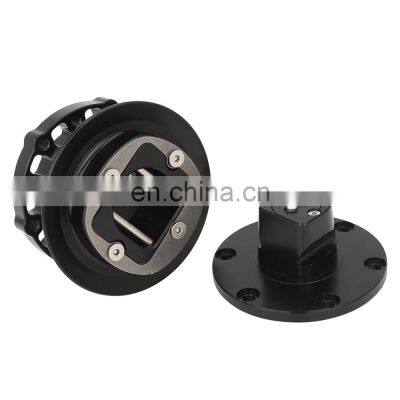 Black Universal Racing 6 Hose Quick Release Steering Wheel Boss Hub Kit