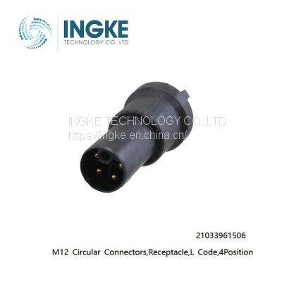 21033961506,M12 Circular Connectors,Receptacle,L Code,4Position,INGKE