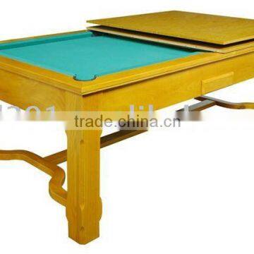 dining pool table made of solid oak wood .