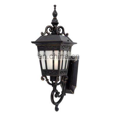 outdoor Wall Lamp Luxury style outdoor garden brass metal main gate wall light with glass