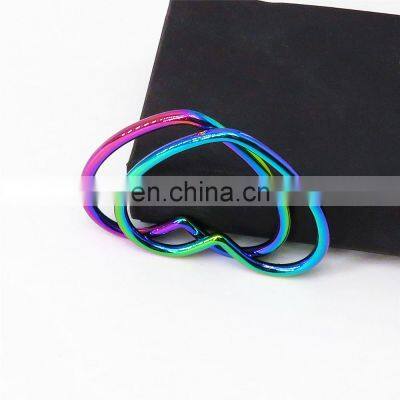 Zinc Alloy Rainbow Color Heart Shaped Ring Metal Love Shaped Buckle Heart Decoration Buckle photo-5