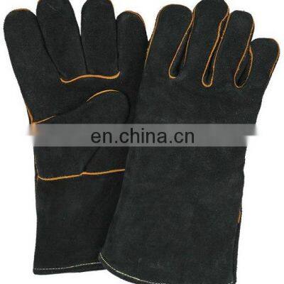 16 Inch Full Lined Long Dark Green Cow Split Leather Glove Welding photo-5