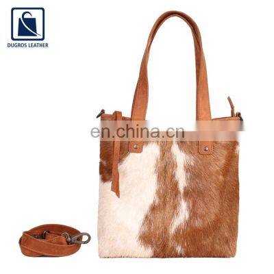 Stylish Look Modern Design Luxury Fashionable Matching Stitching Vintage Style Women Genuine Leather Handbag