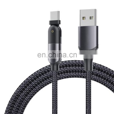 New Arrival 2M  180 degree rotating USB C 3A Charging Cable With Data Transfer  Cable Type C Chargers for Mobile Phone