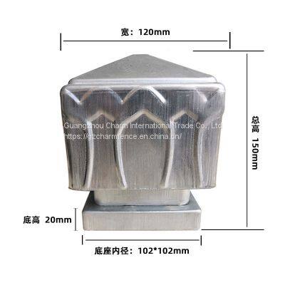 60 80 100 120150mm Square Pipe Column Cap Iron Lotus Column Head Guardrail Stair Column Decoration Accessories photo-4