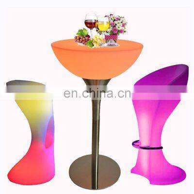 coffee shop hotel led bar furniture cocktail tables and chairs 16 colors portable bar table led cocktail table