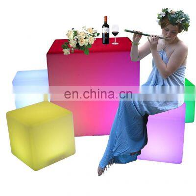 led light cube /rechargeable glowing color changing plastic cube led gaming chair led cube chair bar furniture